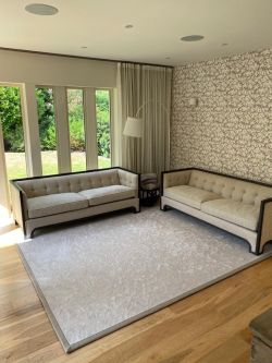 Cheshire Silk Linen Rug/Mushroom Border