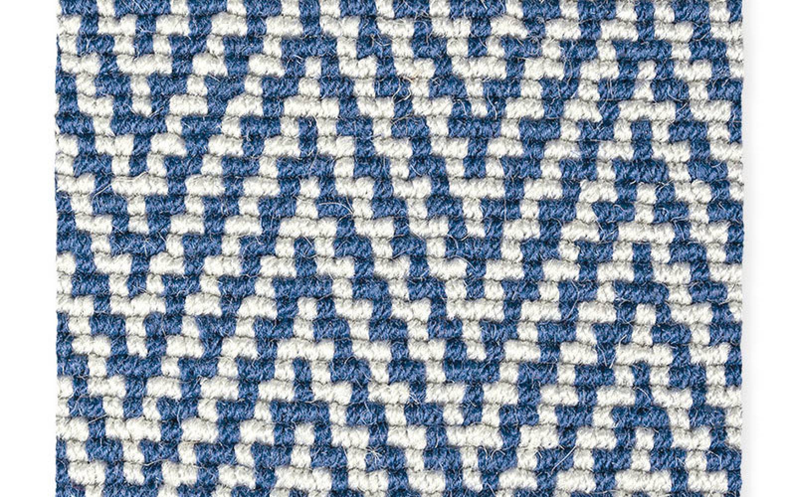 Wool Herringbone Lapis Fluffy Carpets